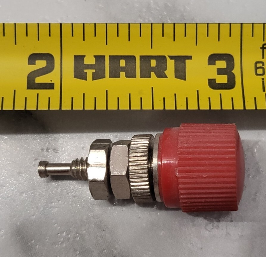 4 Vintage RED Speaker Terminals Banana Jacks Binding Posts