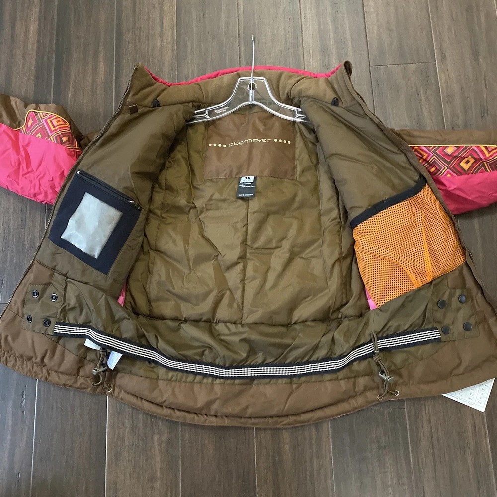 Obermeyer Junior Brown Pink Multicolored Ski Jacket Size 16