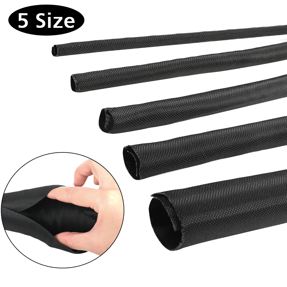 50FT Cord Protector Wire Loom Cable Sleeve Split Tubing Self Wrap Management LOT