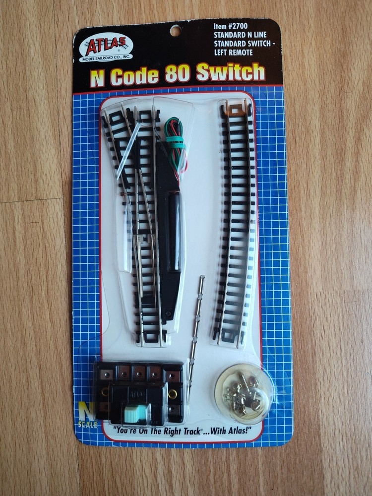 Atlas #2700 N Scale Code 80 Left Hand Remote Switch Model Track - New Sealed NIP