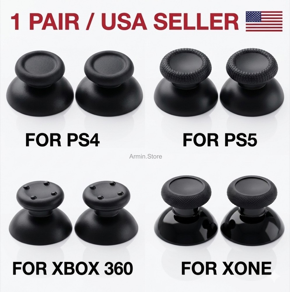 2 PCS PS4/PS5/Xbox Joystick Replacement Analog Controller Thumb Stick Grip Cap