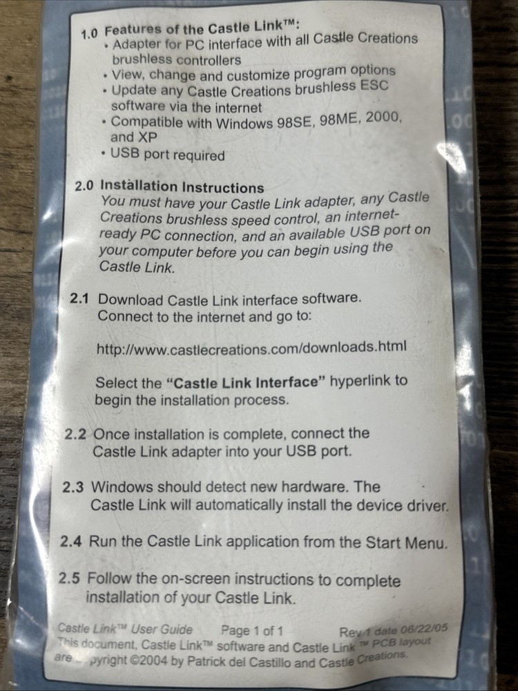 Castle Creations Castle Link USB Programmer 15431480-030 Kit
