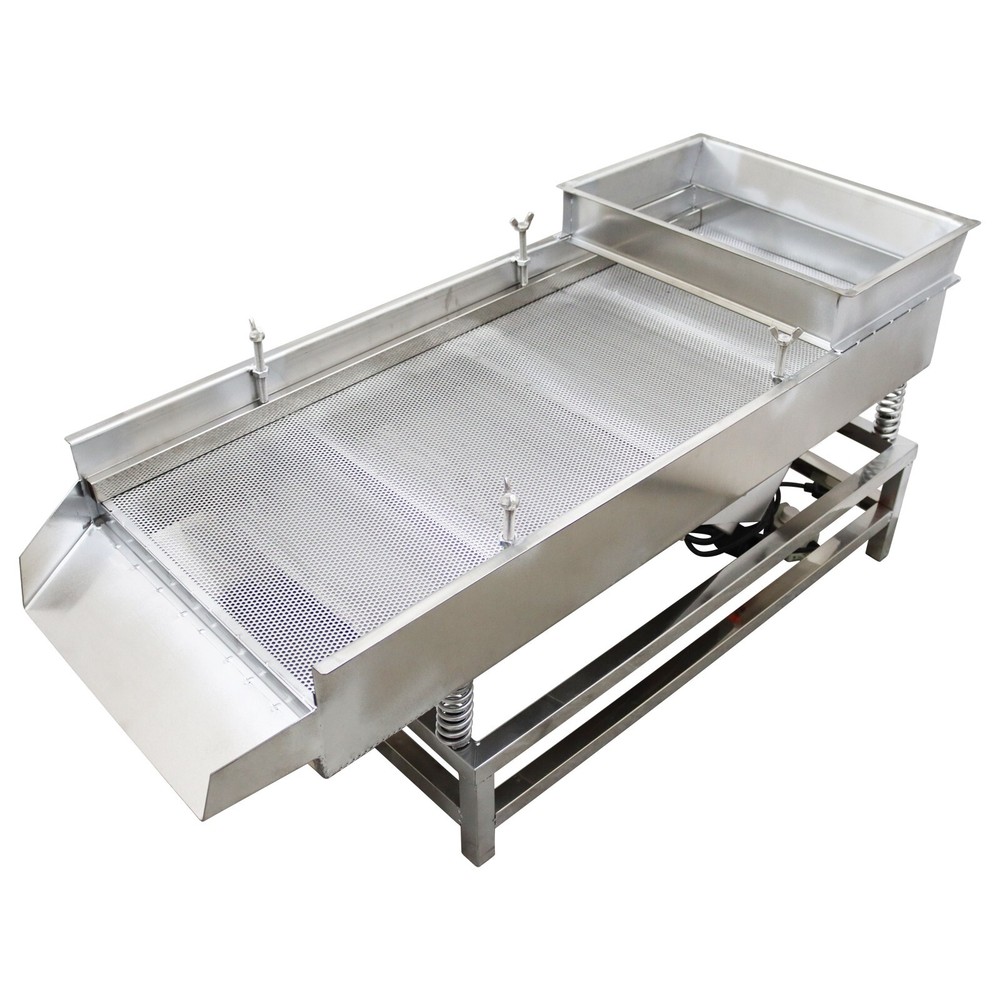 Electric Linear Vibrating Screen Sifter Sieve Machine 3mm Screen Single Layer