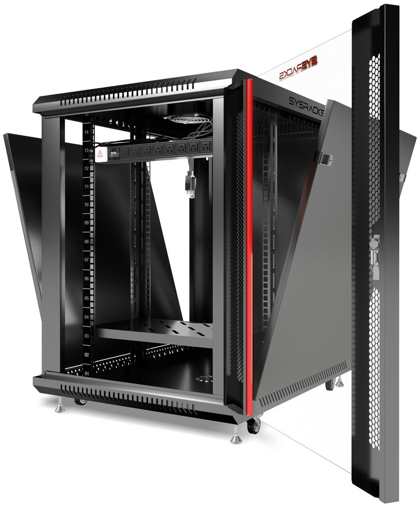 SYSRACKS 15U 35" Deep Wall Mount IT Network Server Rack Cabinet FREE ACCESSORIES