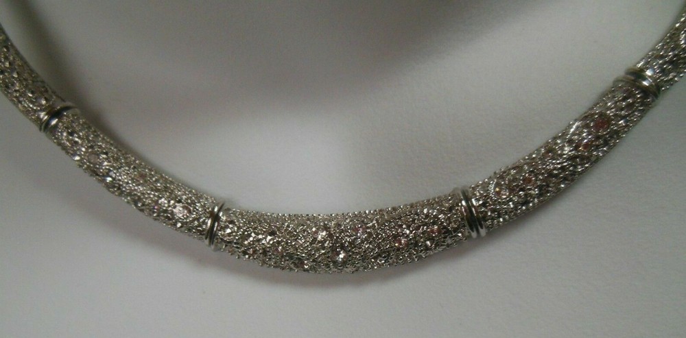 PREMIERE DESIGNS Rhinestone Graduated Panel Link Collar Necklace