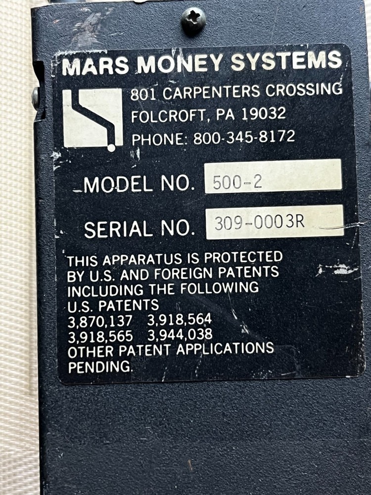 Vending Machine coin acceptor Mars Model 500-2
