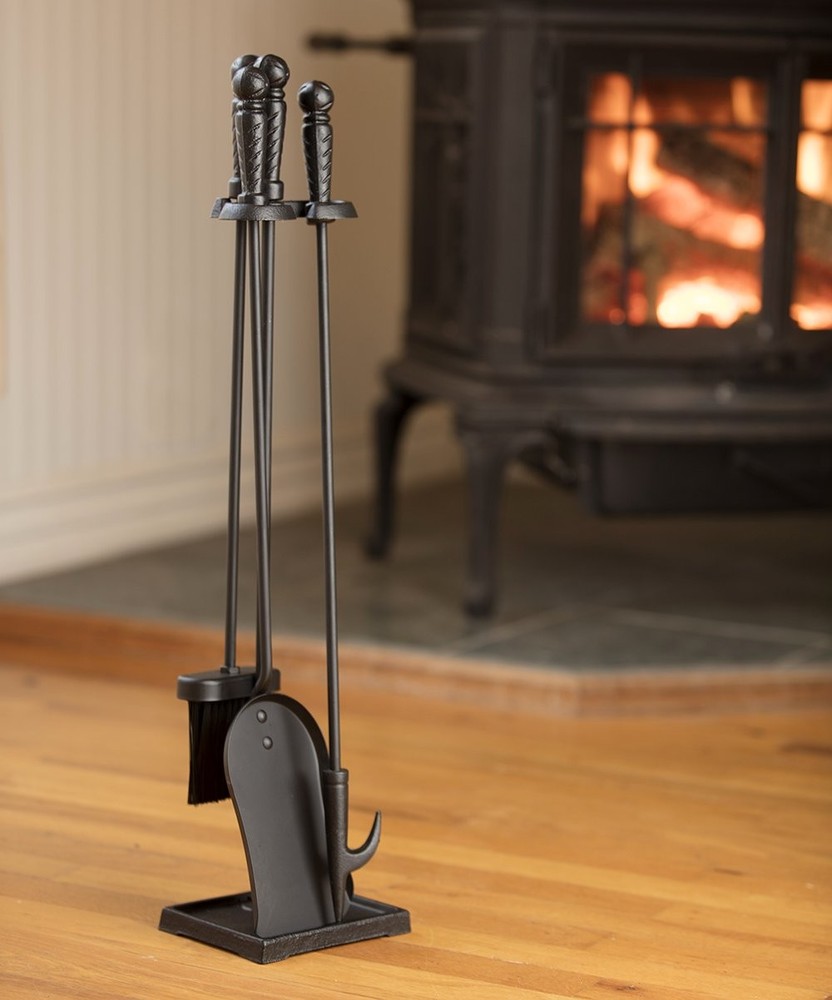 Black 4-Piece Fireplace Tools Set (T40140BK)