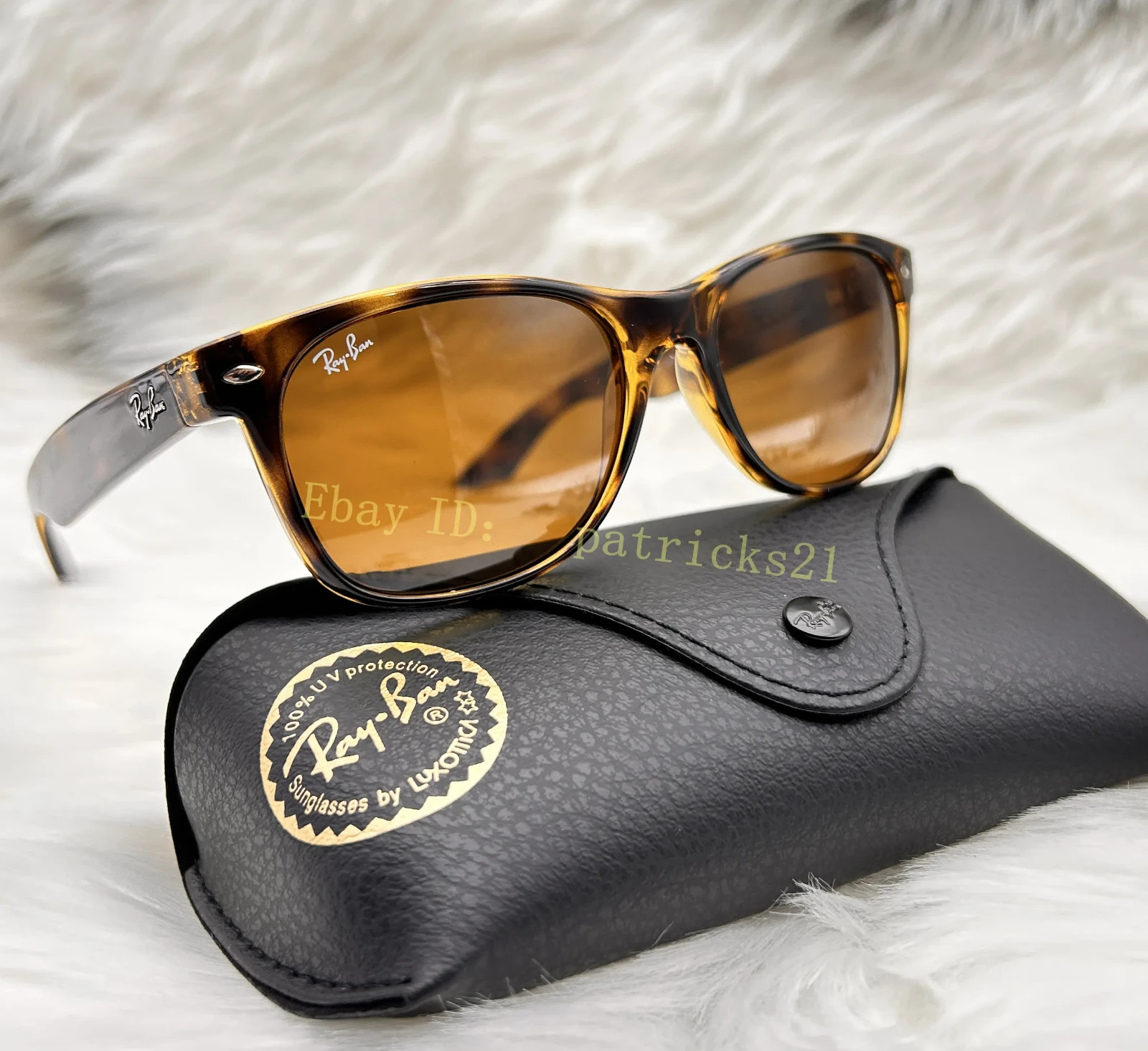 Ray-Ban RB2132 Wayfarer Sunglasses 55mm B-15 Brown Lens Havana Frame Unisex