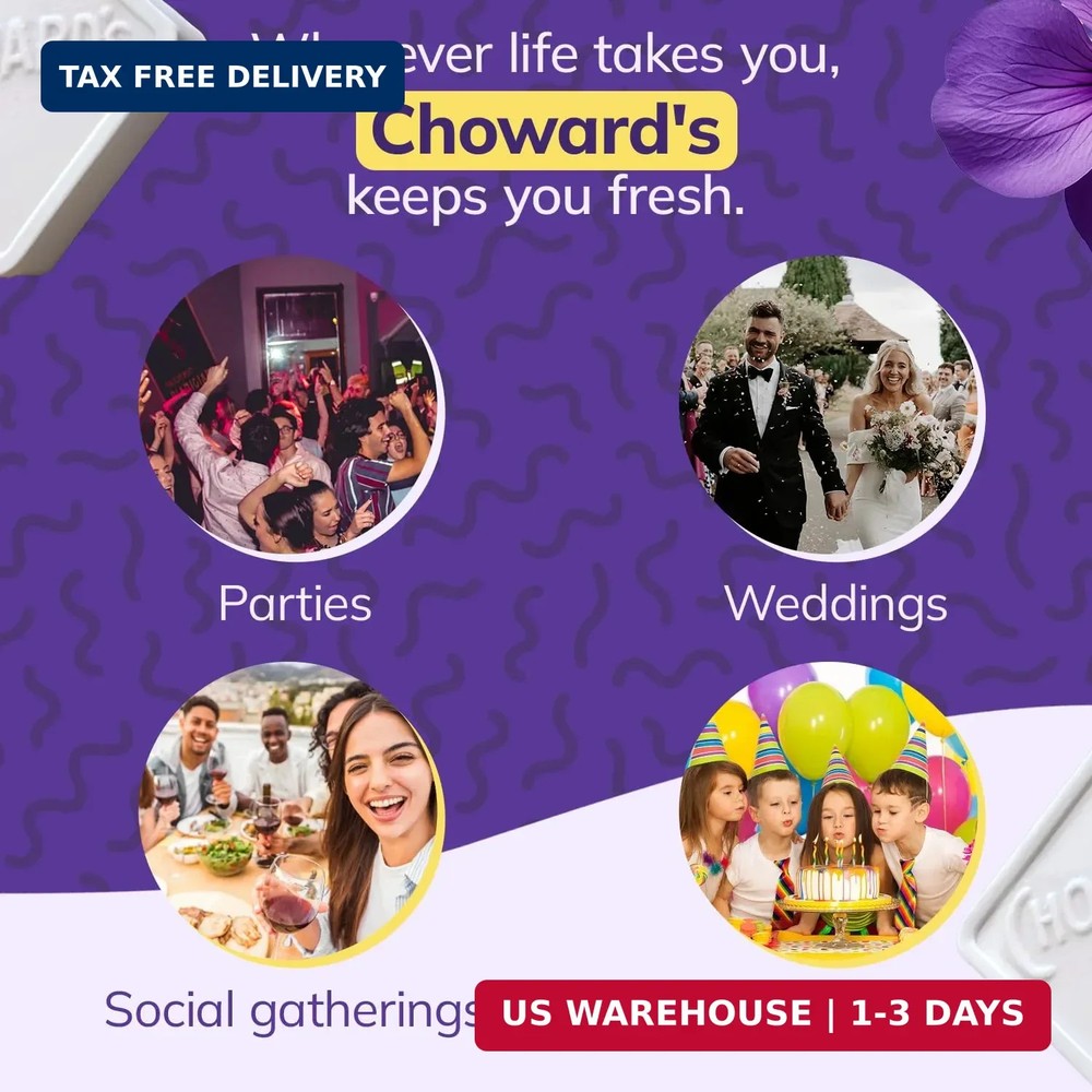 Choward's Violet Mints Candy | Bold Aromatic Flavor 6 Pack 15 Mints Per Package