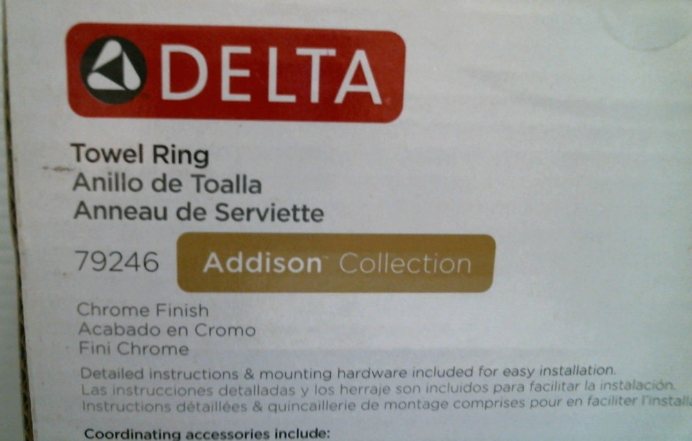 Delta Towel Ring Chrome Finish (79246) FS