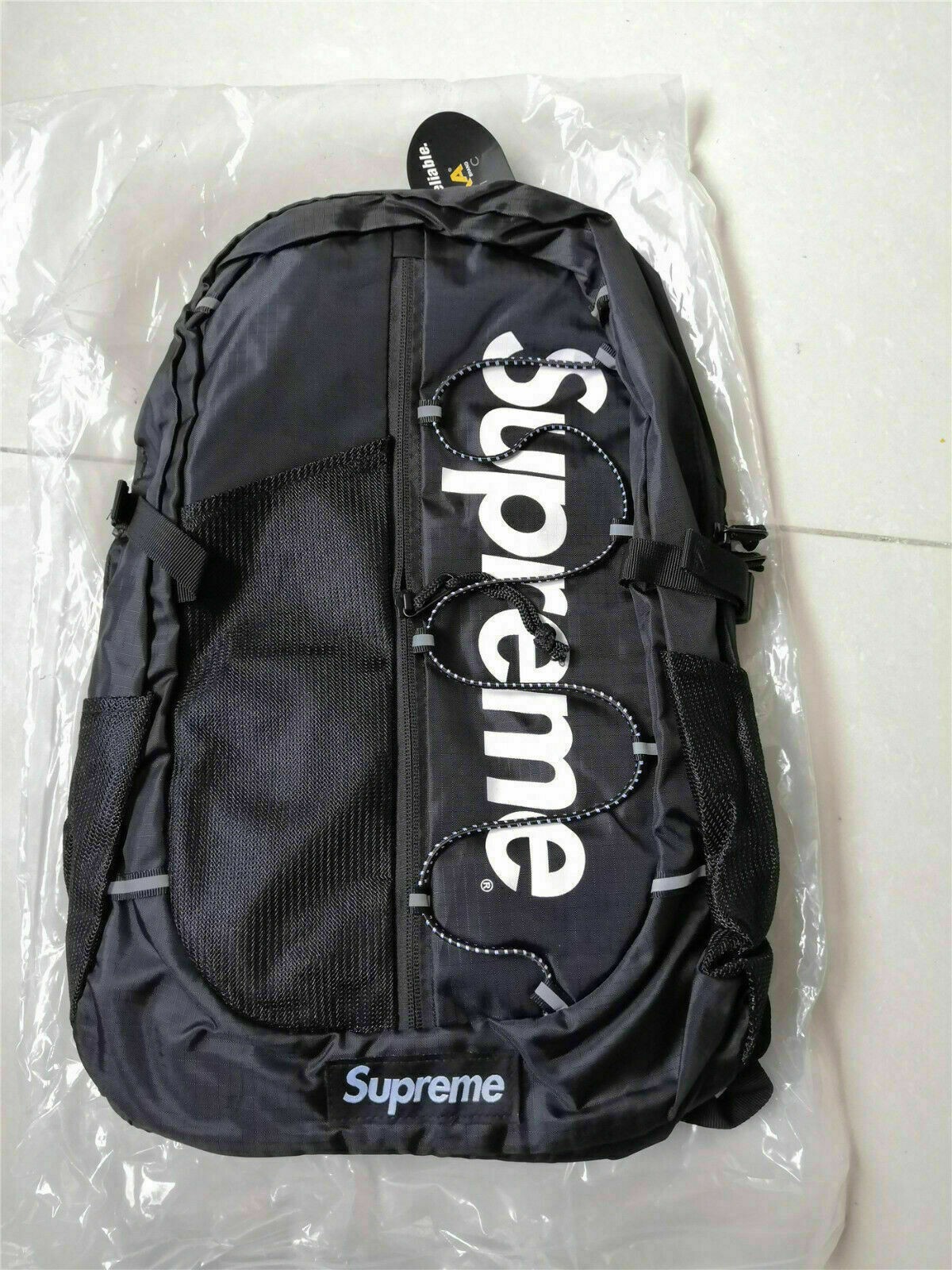 Black Backpack Sup 17ss Waterproof Box Logo Mountaineering Bags Travel