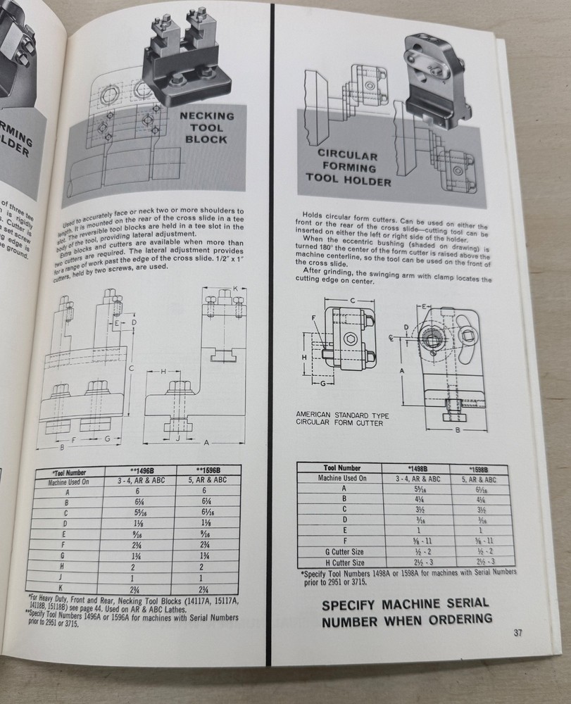 Gisholt Manual and Automatic Turret Lathes Tool Catalog (7187)