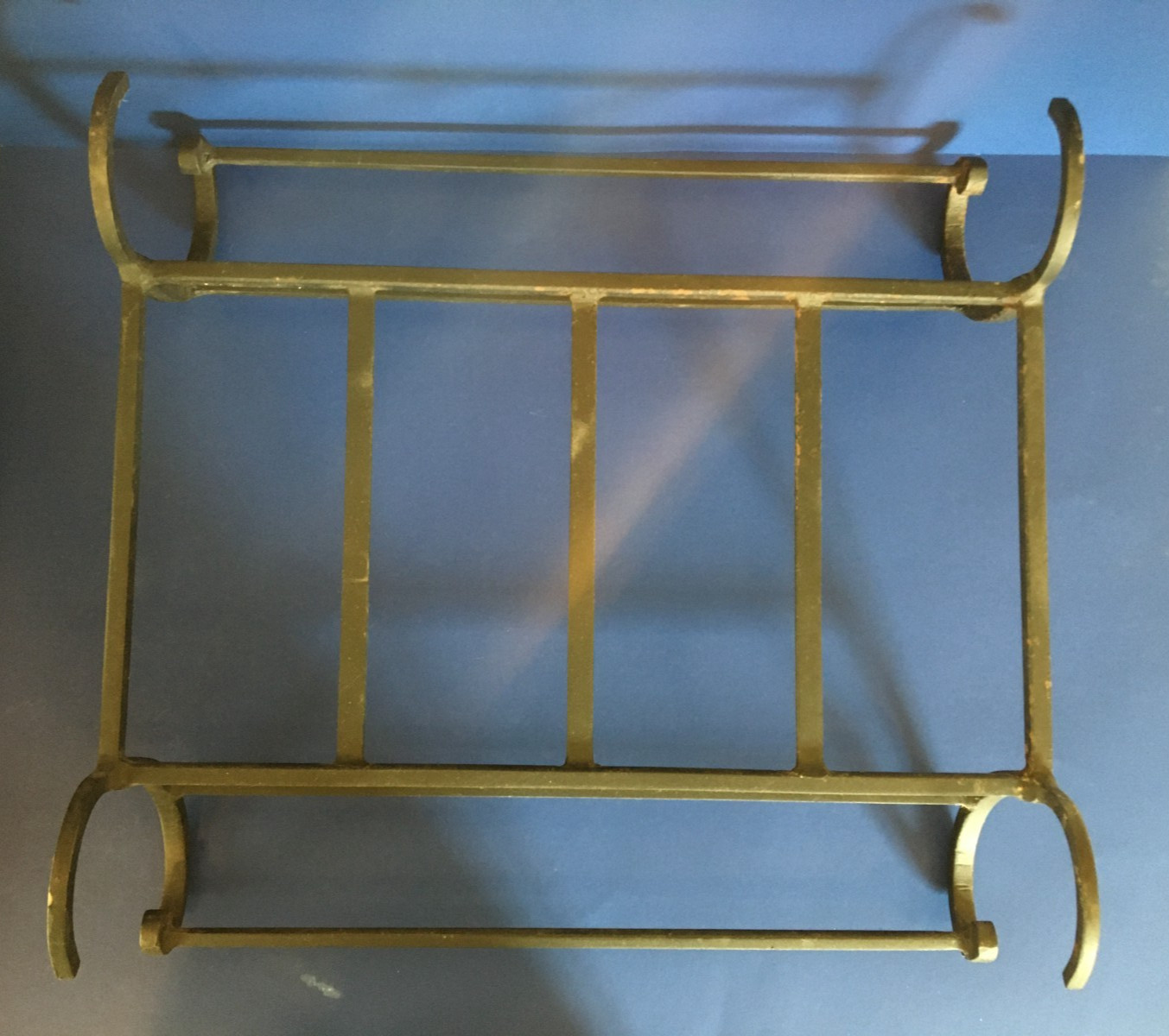 c.2000 ❅Black Rod Iron❅ Vintage Fireplace ~POTTERY BARN~ 18" Log Holder ☆SONOMA☆