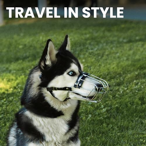 Dog Muzzle Adjustable Durable Metal Wire Stainless Steel Husky & Doberman