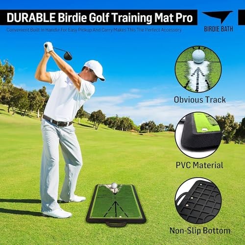 Birdie Mat Pro Premium Swing Training Mat for Analyzing Swing Path and Green