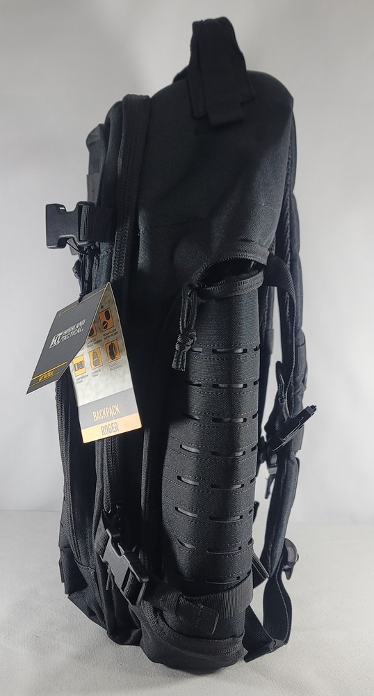 Highland Tactical Black Roger Molle Backpack Sternum Strap Padded Back Panel NWT