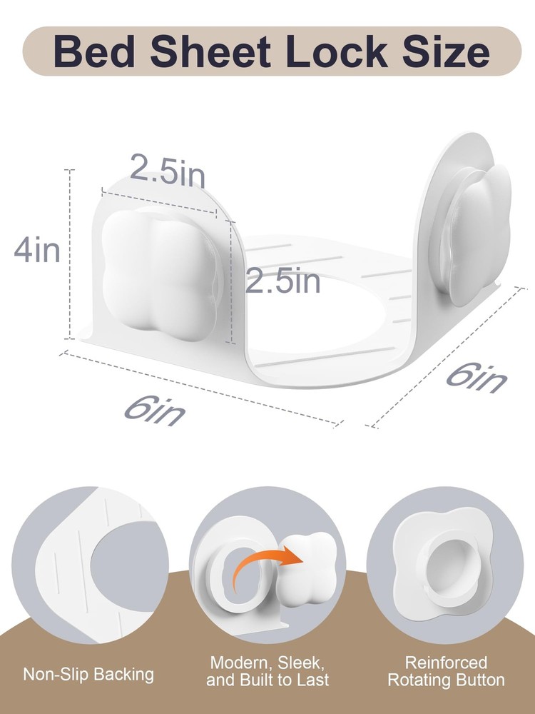 Bed Sheet Holders for Corners, 4-Pack Fitted Sheet Holder Keep Sheets Firm,Fi...