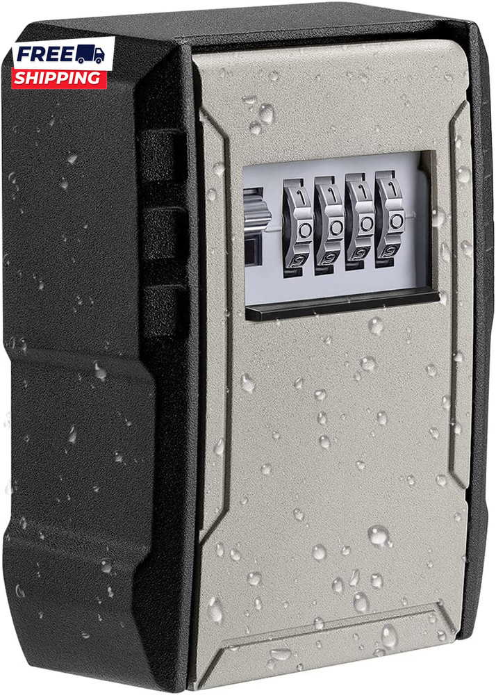 UPGRADE Extra Large Capacity Key Lock Box  Weatherproof Wall Mount Key Box
