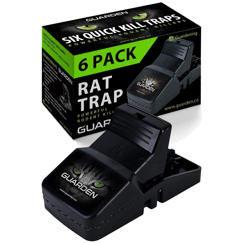 Humane Snap Rat Trap Six Pack - Quick Setup, Safe for Indoor & Outdoor Use