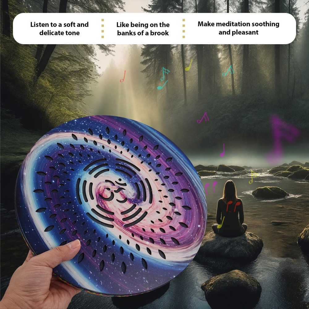 12 Inch Ocean Drum Ethnic Percussion Instrument Painted Drum Pattern Birch Wo...
