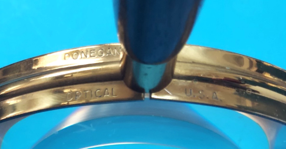 VTG Donegan Optical USA Brass Wood Handle Magnifying Glass 10"