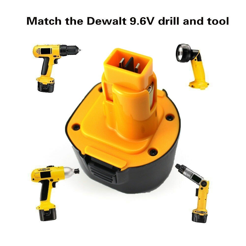 2Pack 9.6V DW9062 DW9061 NiH Battery Replace for Dewalt 9.6 Volt Cordless Tools