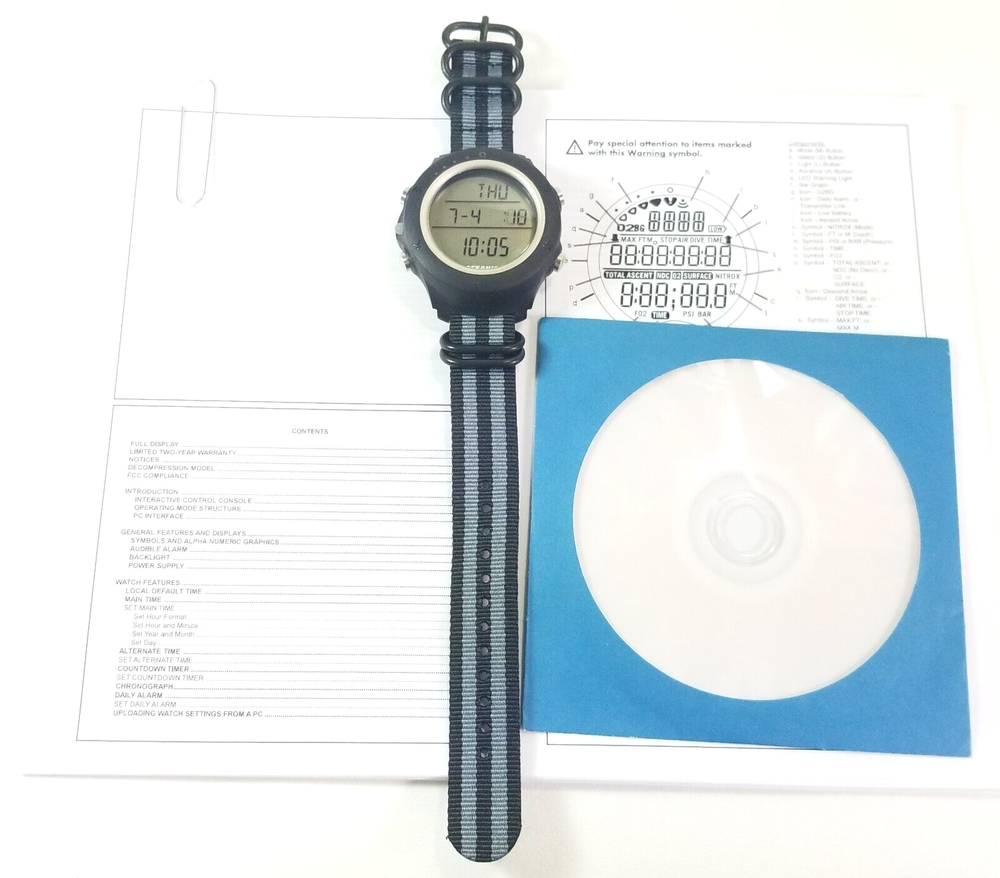 Oceanic Atom Wrist Watch Scuba Dive Computer Wireless Air & Nitrox #4760