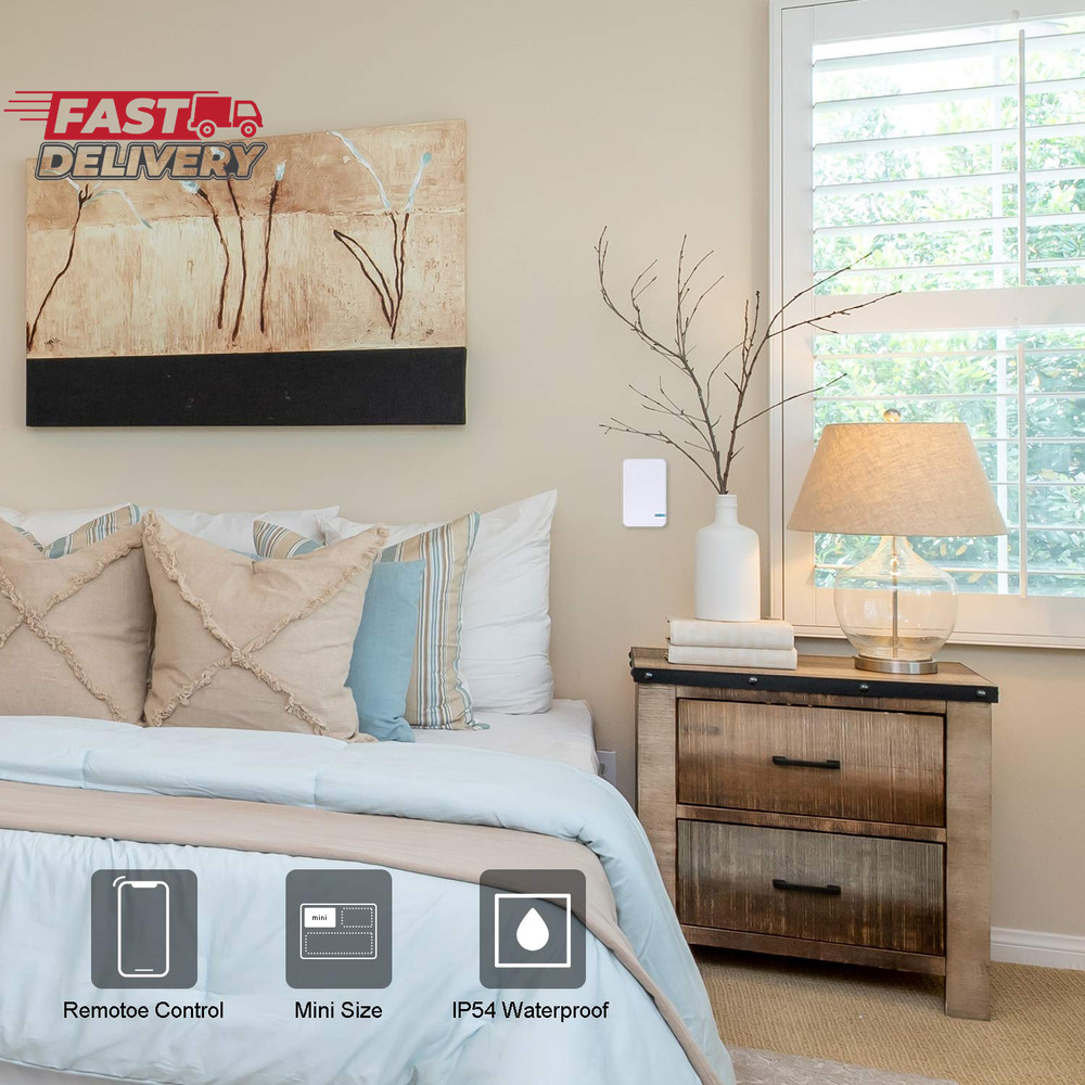 Thinkbee Wireless Light Switch Kit, No Wiring Mini Remote Switch, No Wifi Needed