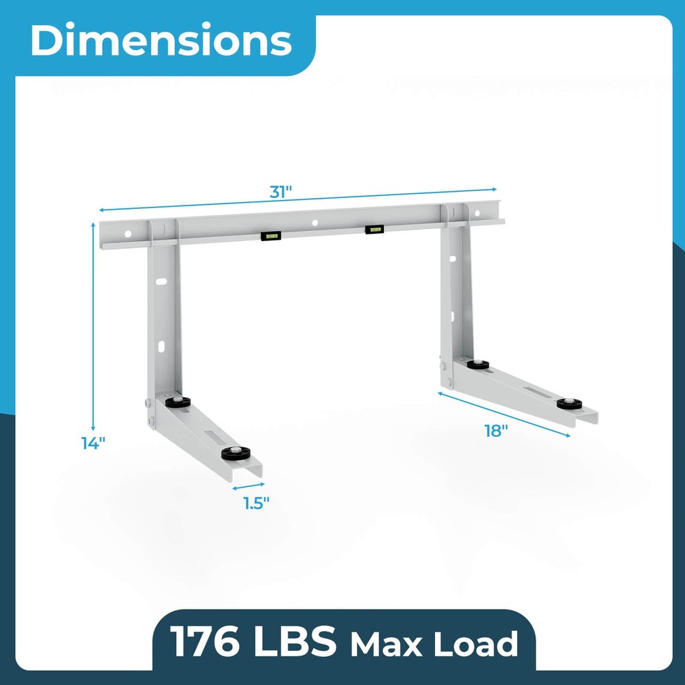 Heavy-Duty Mini Split Wall Mounting Bracket w/Adjustable Crossbar & Levlers