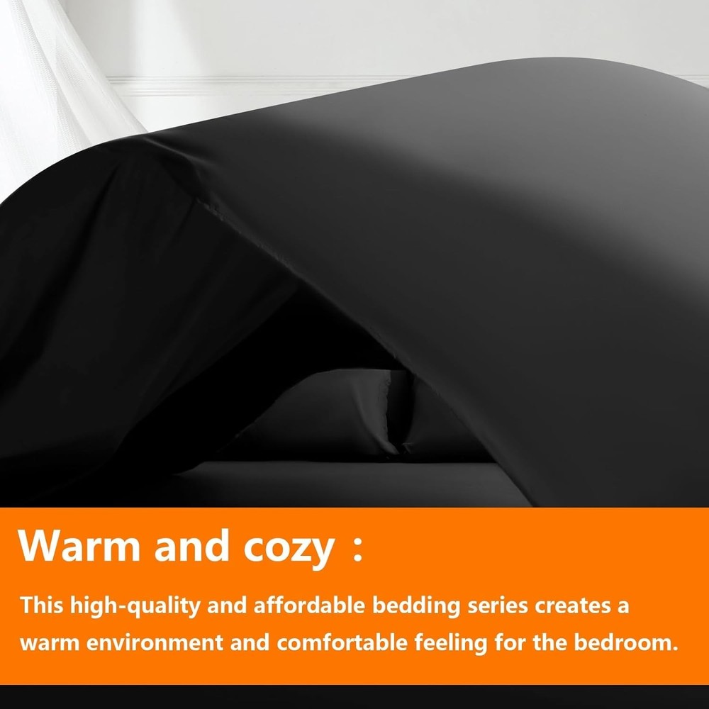 Luxurious 7-Piece Full Size Comforter Set, Dark Grey Bedding
