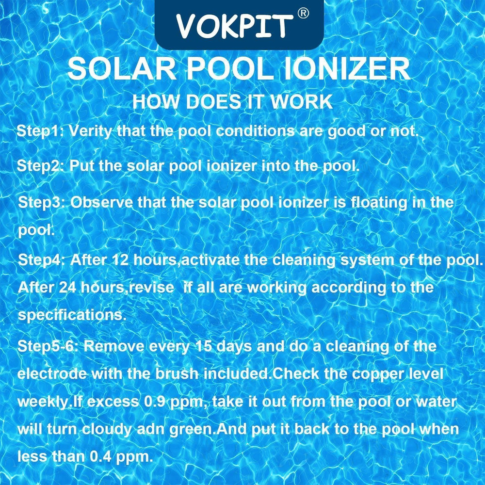 Pool Ionizer Solar Powered Self-Luminous,Copper Ionization,Floating Automatic Wa