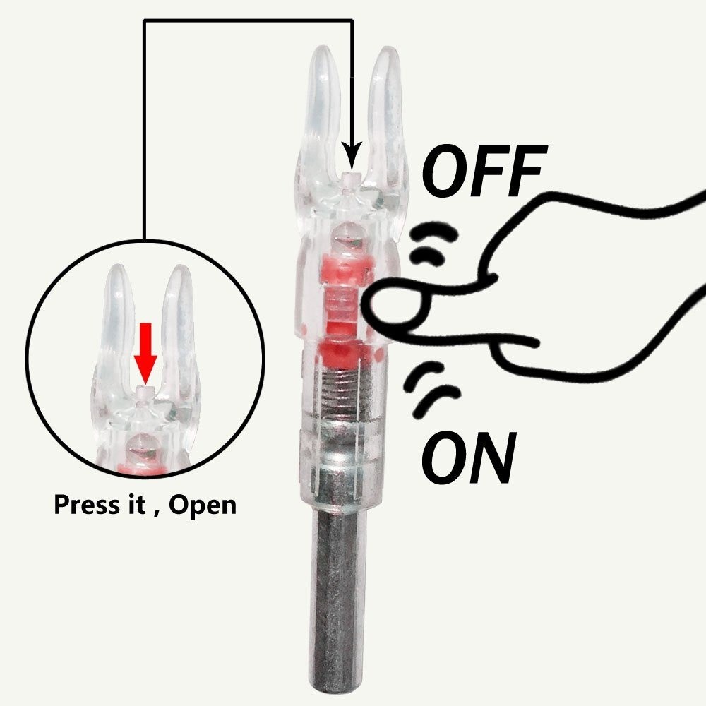6Pcs Red Automatic Led Lighted Nocks For Archery Arrows 6.2mm Arrow Nock Tail