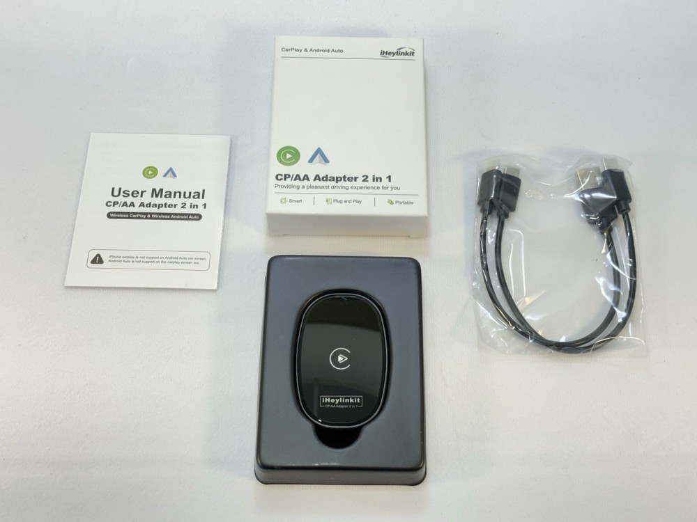 iHeylinkit 2025 Wireless CarPlay Adapter Wired to Wireless iOS/Android Auto Plug