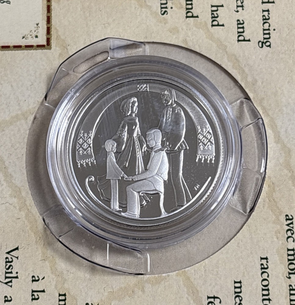 2001 Canada Proof 50 Cent Sterling Silver Coin “ The Sled “ Canada Folklore.