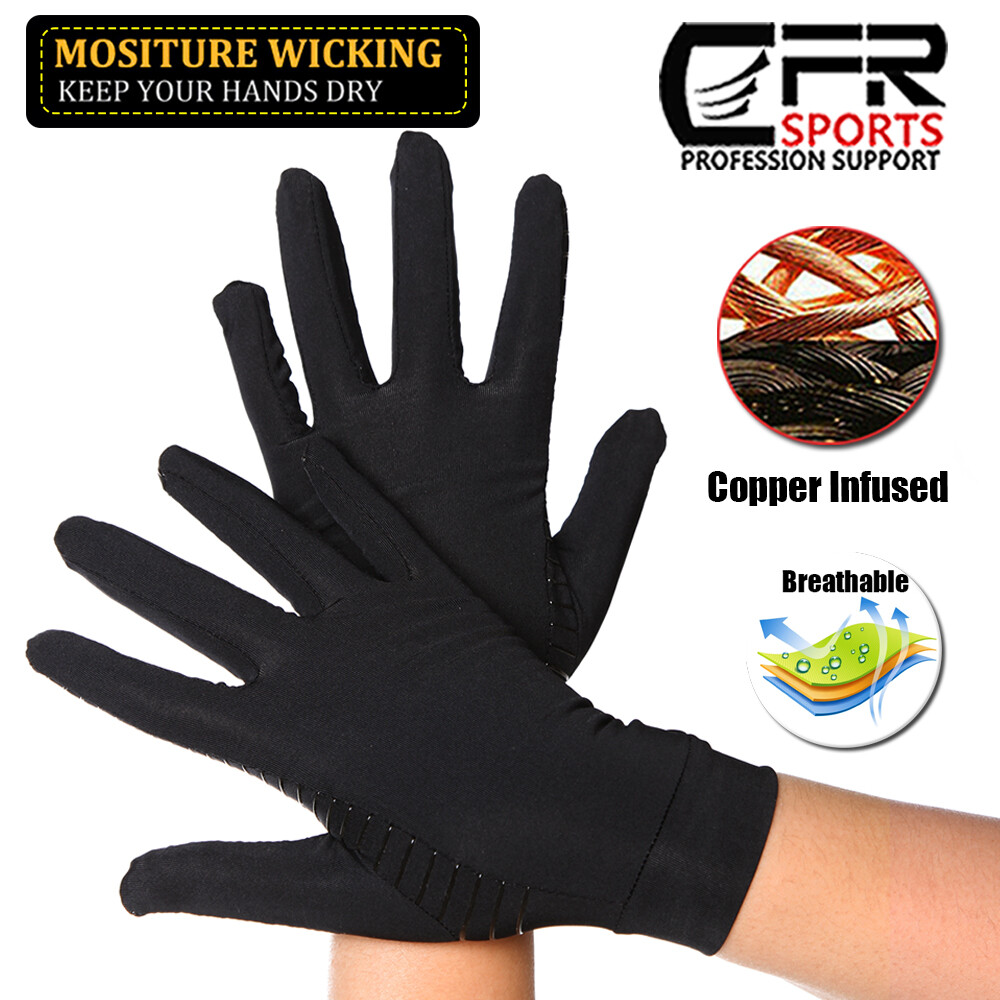 CFR Copper Compression Arthritis Gloves Finger Carpal Tunnel Typing Support Hand