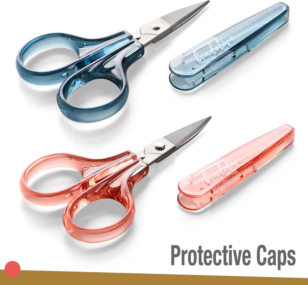 Detail Craft Scissors Set (2 pcs) Curved and Straight, Sharp, Compact | Sewin...
