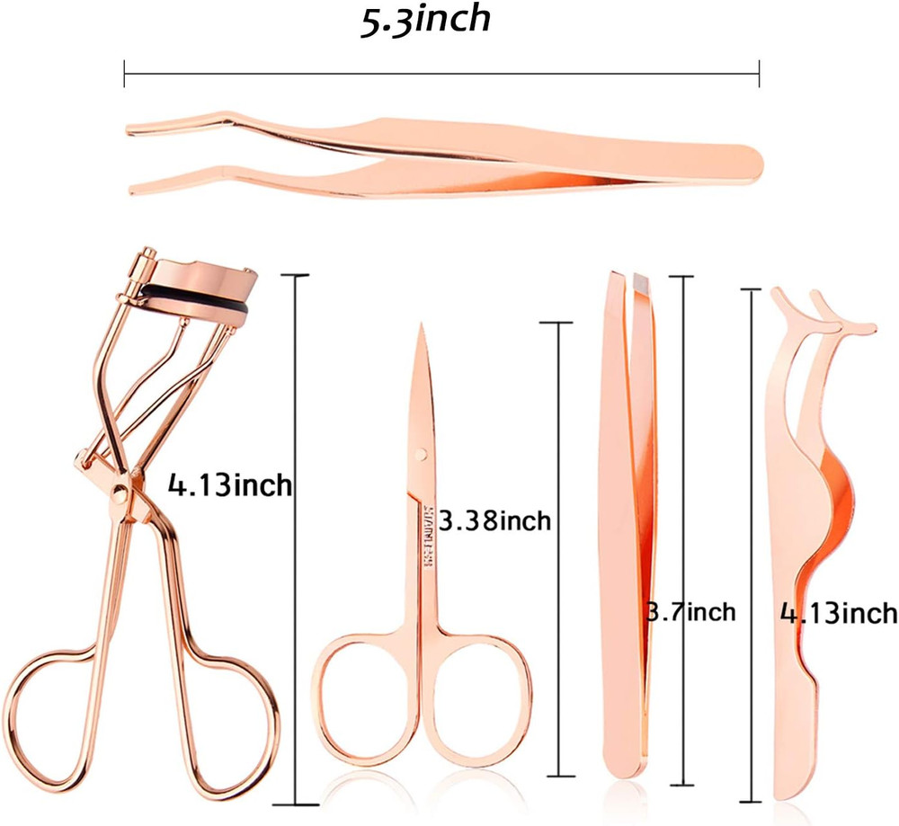 Eyelash Applicator Tool Set 5PCS Lash Applicator Curler Scissors Kit