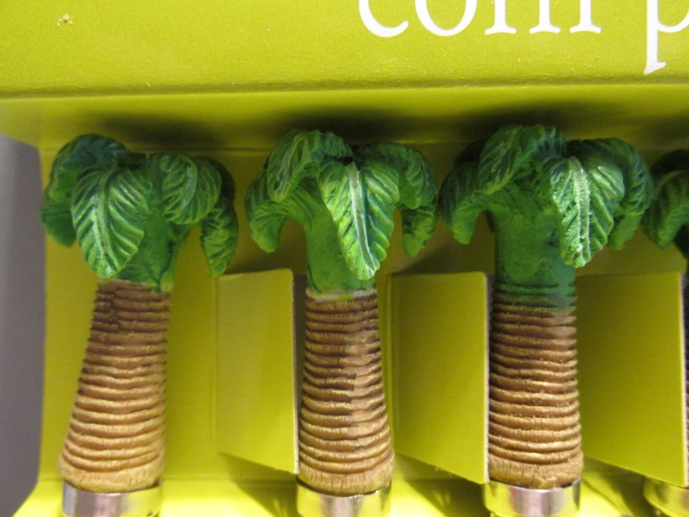 Set of 4 Boston Warehouse "Palm Tree" Corn Picks - 2004