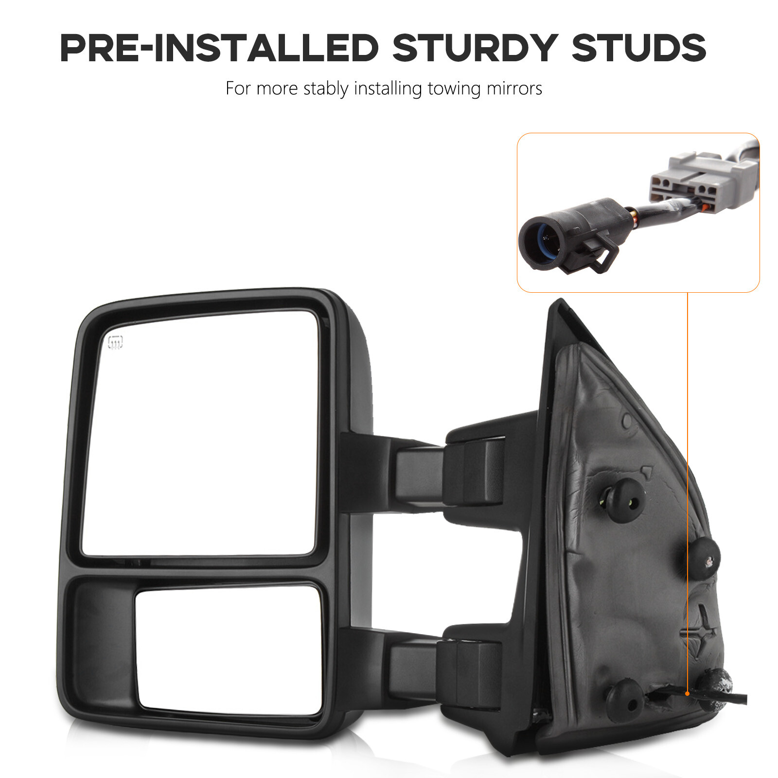 Tow Mirrors Power Heated SMOKE Turn Signal Light For 99-07 Ford F250 Super Duty