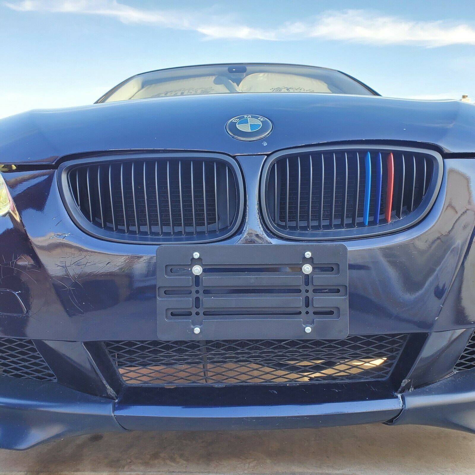 Universal License Plate Tag Holder Mounting Relocator Adapter Bumper Kit Bracket