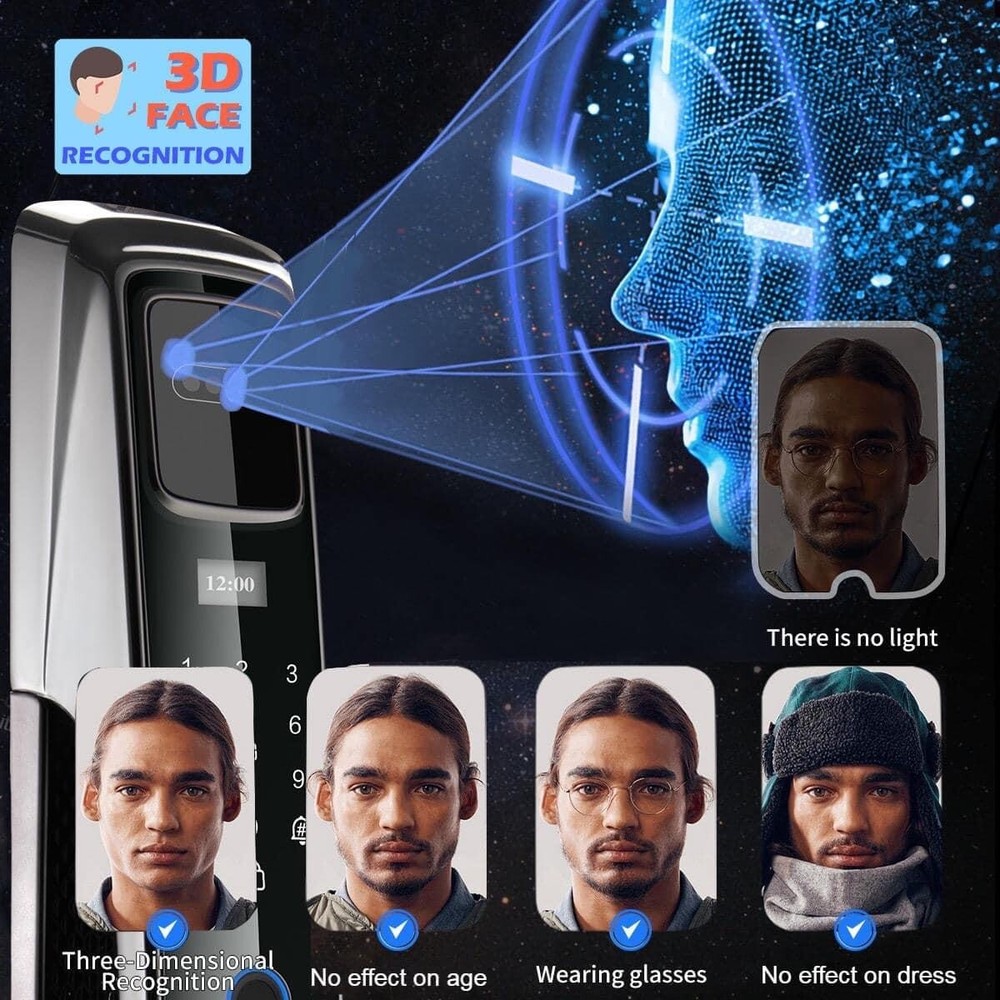 Multi Function Face Recognition Lock, Facial Recognition Security Door Lock