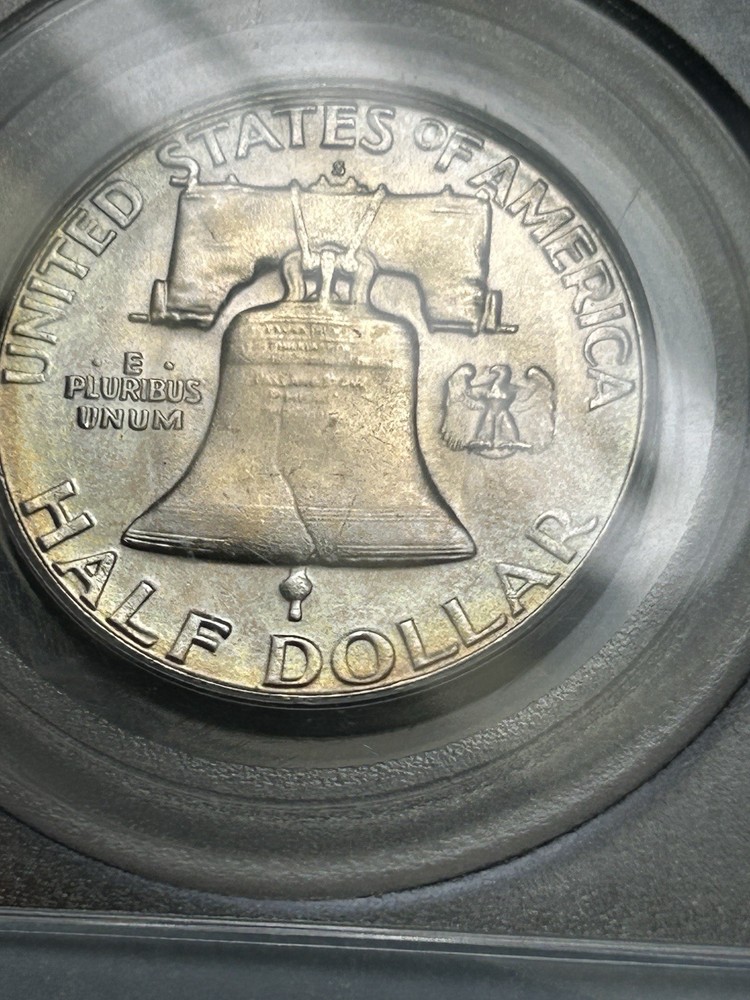 1954-S PCGS MS65 CAC Gem Uncirculated Franklin Silver Half Dollar Light Toning