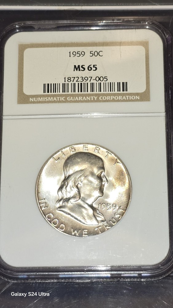 1959 Franklin Half Dollar NG  MS65