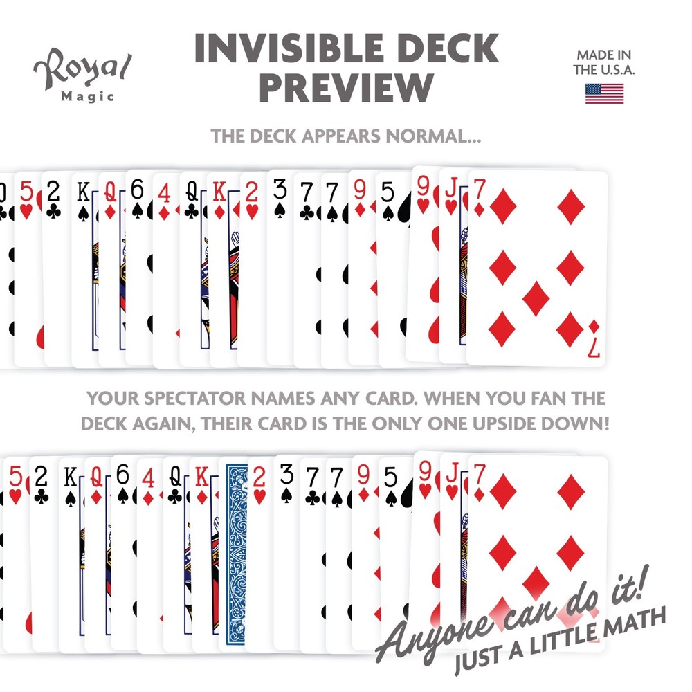 Invisible Deck Magic Trick Bicycle Playing Cards with Instruction Guide