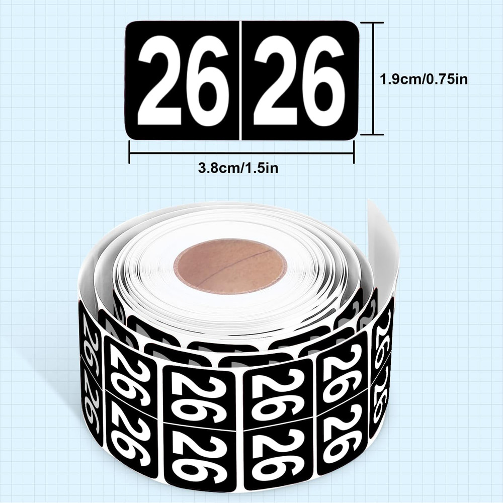 500 Pieces 2026 Year Stickers File Folder Year Labels Rectangle Coded Colored...