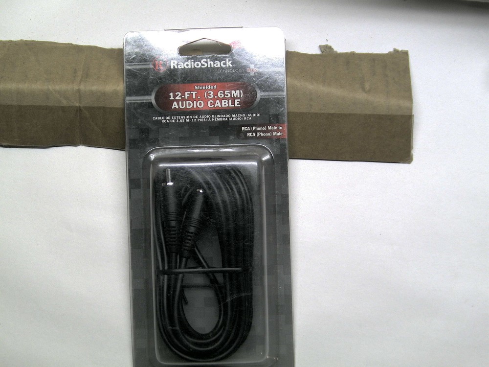 12-Ft. Shielded Cable, RCA Plug to RCA Plug