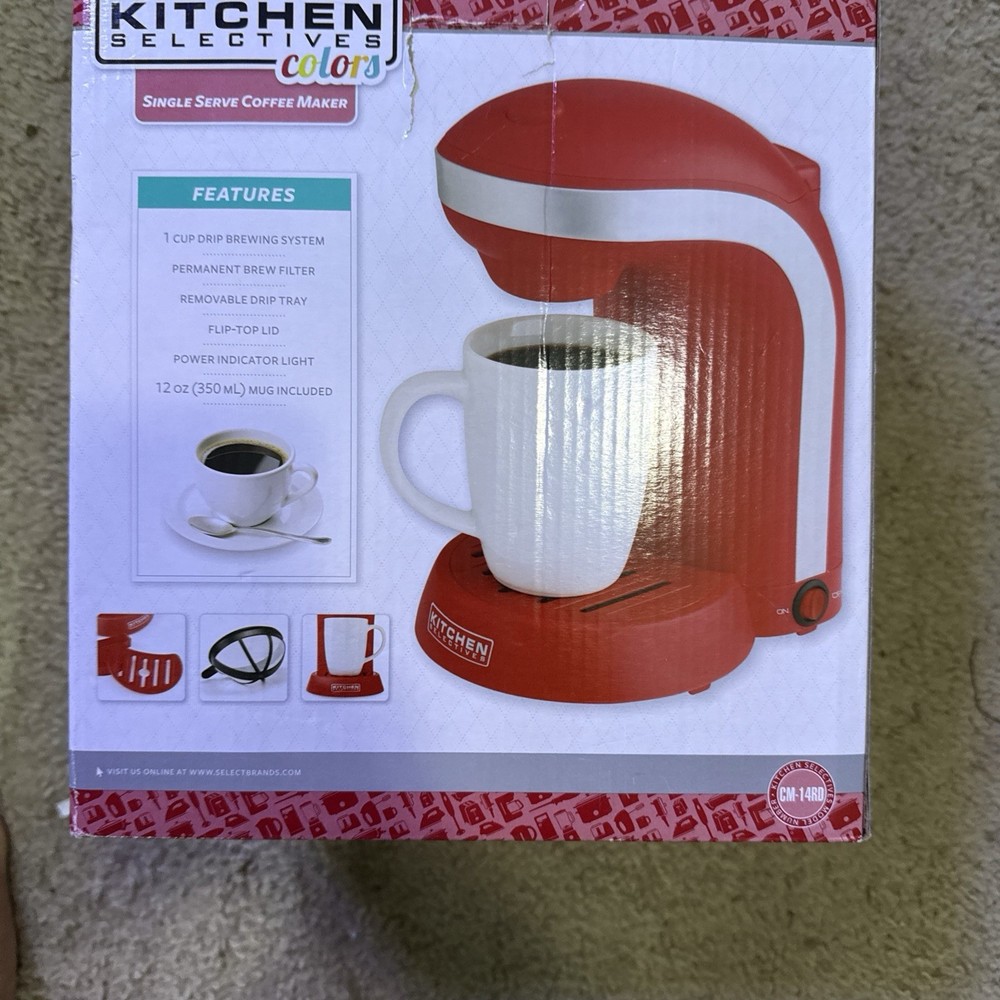 Kitchen Selectives (CM-14RD) Single Drip Coffee Lightly Used Red