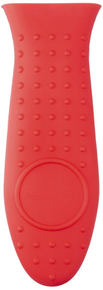 Amazon Basics Silicone Pot Holder Hot Skillet Rectangular 5.6"L x 1.9"W, Red