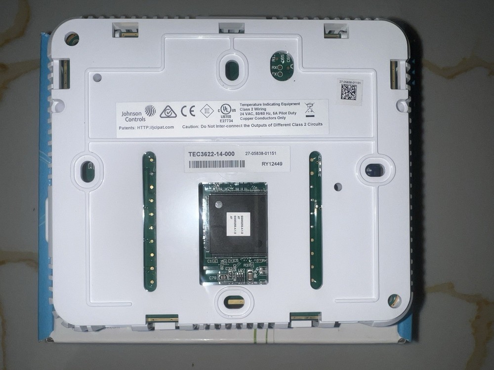 Johnson Controls TEC3000 Programmable Touchscreen Thermostat White Heat Pump