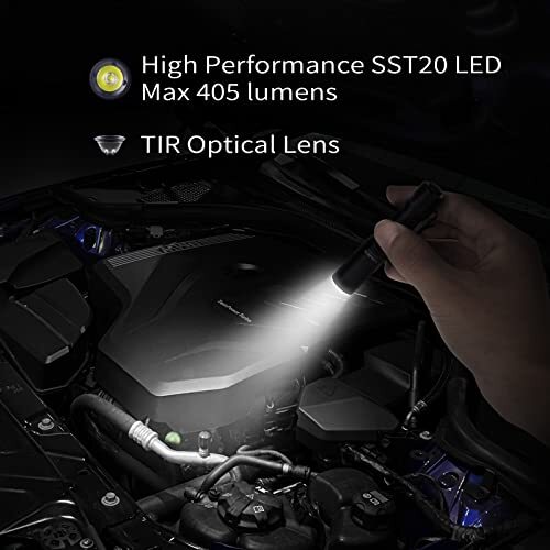 ThruNite EDC Flashlight Archer Mini, 405 Lumens Tail Switch LED Flashlight,